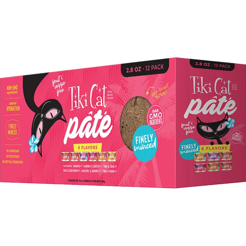 Tiki Cat® Wet Cat Food Grill Pâté 2.8oz Can Variety 33.6oz Box 12ct