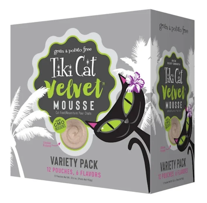 Tiki Cat® Wet Cat Food Velvet Mousse™ Variety Pack 2.8oz Pouches 12pk