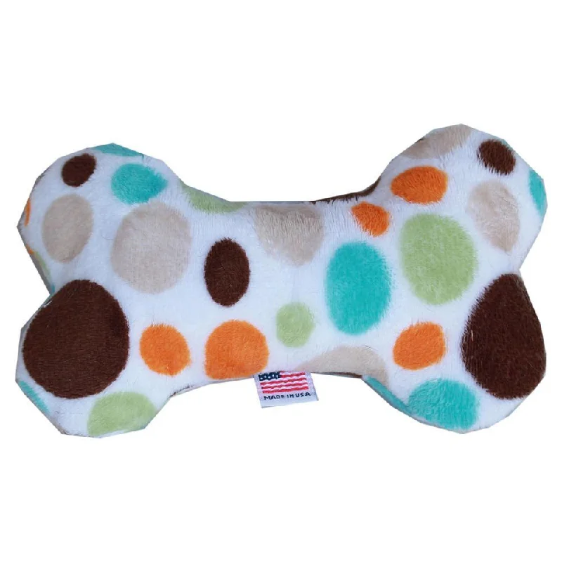 Plush Bone Dog Toy Fall Party Dots