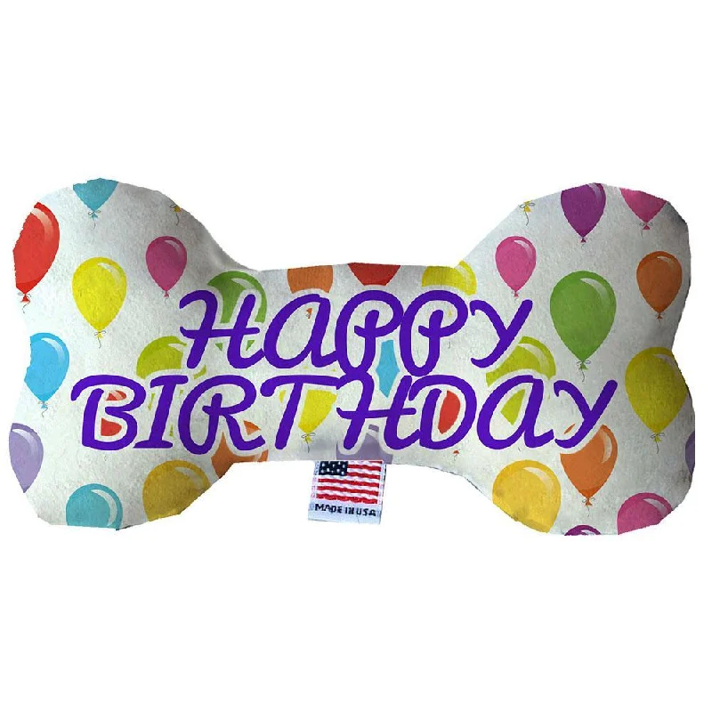 Plush Bone Dog Toy Happy Birthday Balloons