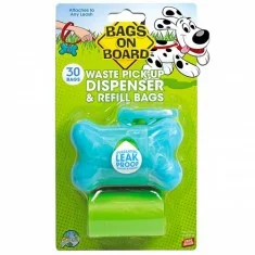 BOB Dispenser Marble Bone - Turquoise - 30 Bags