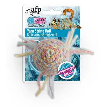 ALL FOR PAWS Knotty Habit Yarn Ping-Pong loptica omotana vunom, 9,5x10x5cm