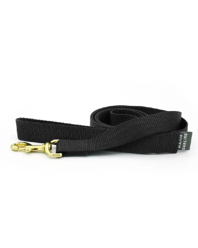 Basic Nylon Dog Leash in Black (Made in the USA)