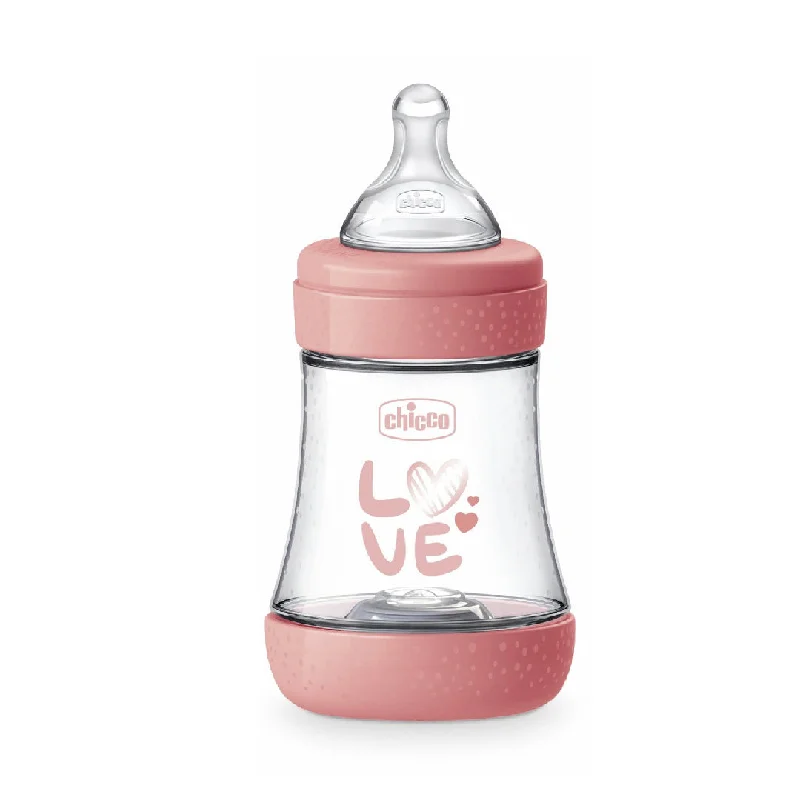 Chicco Perfect5 PP Silicone Feeding Bottle- 150ml/ 240ml/300ml (Pink/Blue)