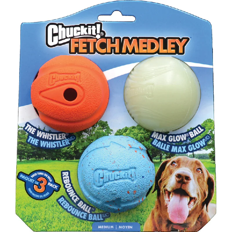 Chuckit! Fetch Medley Gen1 Balls Medium Dog Toy 3 Pack