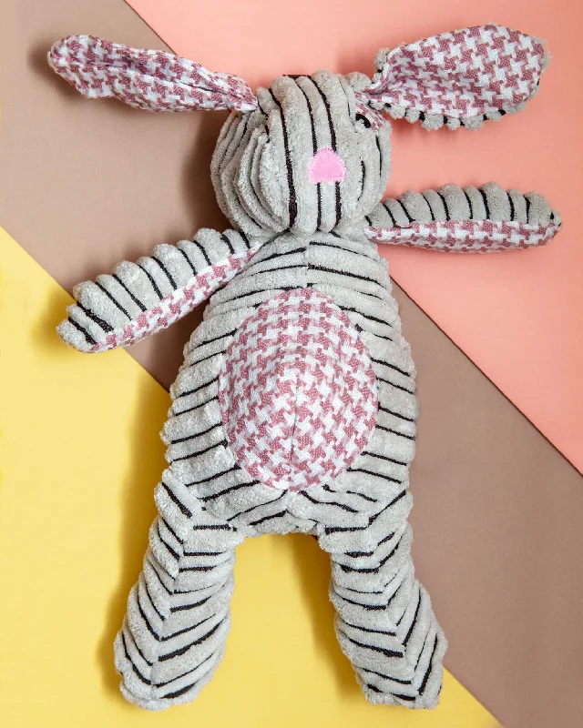 Corduroy Bunny Plush Dog Toy