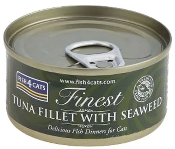 FISH4CATS Finest Conservă pentru pisici, cu file de Ton şi Alge marine 70g