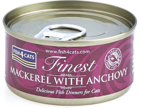 FISH4CATS Finest Conservă pentru pisici, cu Macrou şi Anşoa 70g