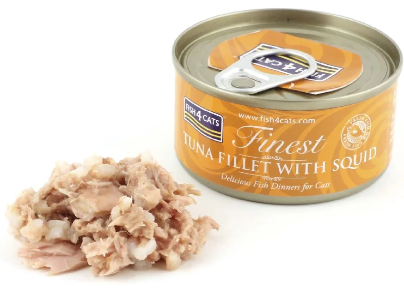 FISH4CATS Konzerva Tuna s lignjama 70g