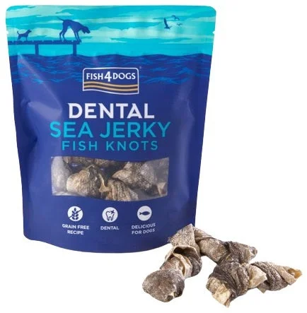 FISH4DOGS Dental Sea Jerky Knots, dentalna poslastica, koža bijele ribe, 100g