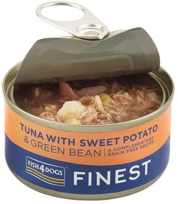 FISH4DOGS Finest, tunjevina s batatom i mahunama, bez žitarica, 85g