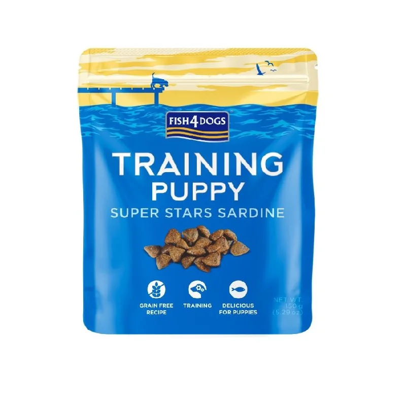 FISH4DOGS Training Super Star PUPPY, bogato sardinom, hrskava poslastica, 150g