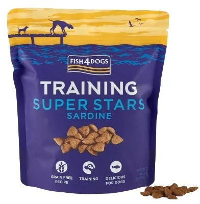 FISH4DOGS Training Super Stars, bogato sardinom, hrskava poslastica za pse, 150g