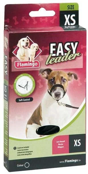 FLAMINGO Botniţă inel Easy Leader pentru câini, negru, pentru dresaj