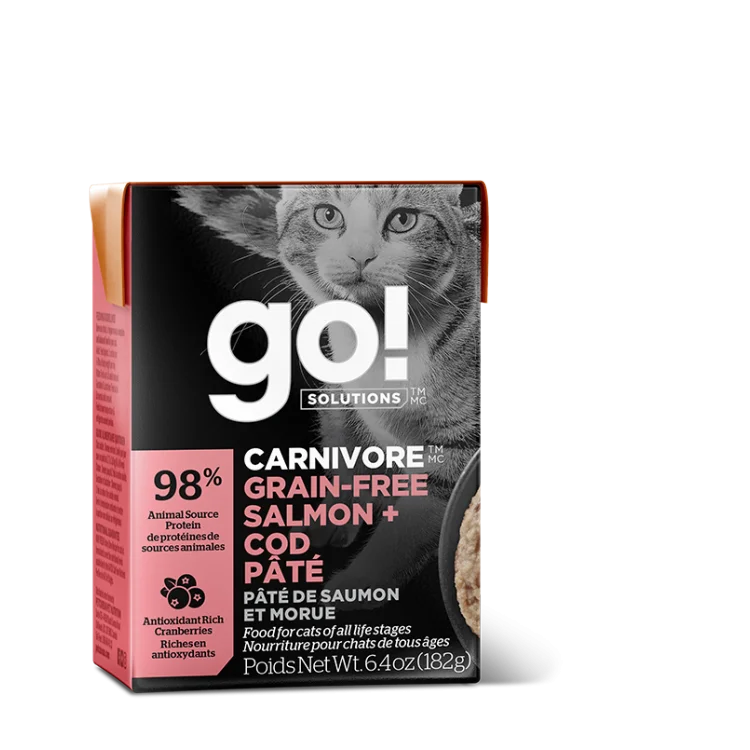PETCUREAN GO! SOLUTIONS Carnivore: Salmon and Cod Pâté Tetra, 182g (6.4oz)