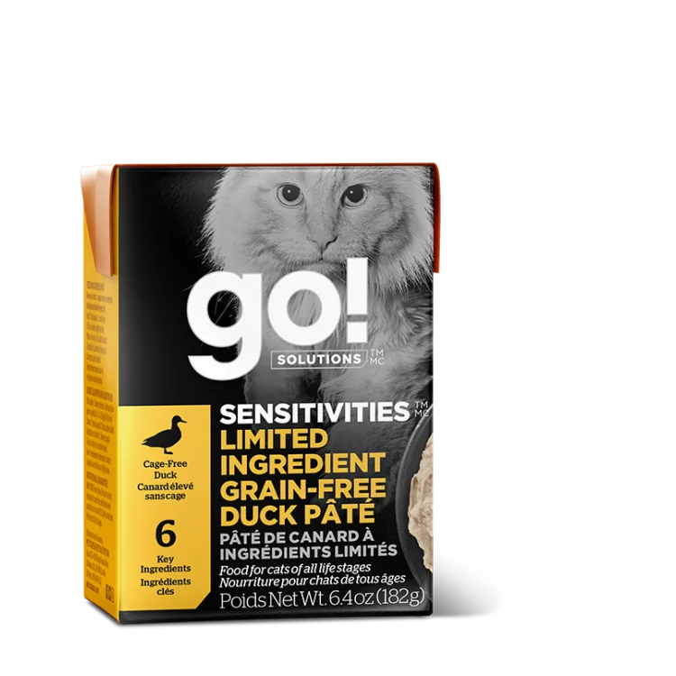 PETCUREAN GO! SOLUTIONS Sensitivities: Limited Ingredient Duck Pâté Tetra, 182g (6.4oz)