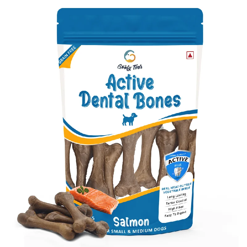 Goofy Tails Salmon Active Dental Bones Dog Treats