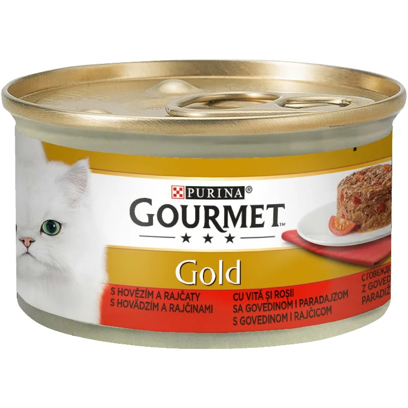 GOURMET Gold Savoury Cake s govedinom i rajčicom, komadići u umaku, 85g