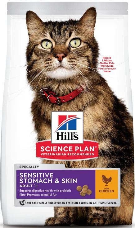 HILL's SP Feline Adult Sensitive Stomach & Skin, cu Pui