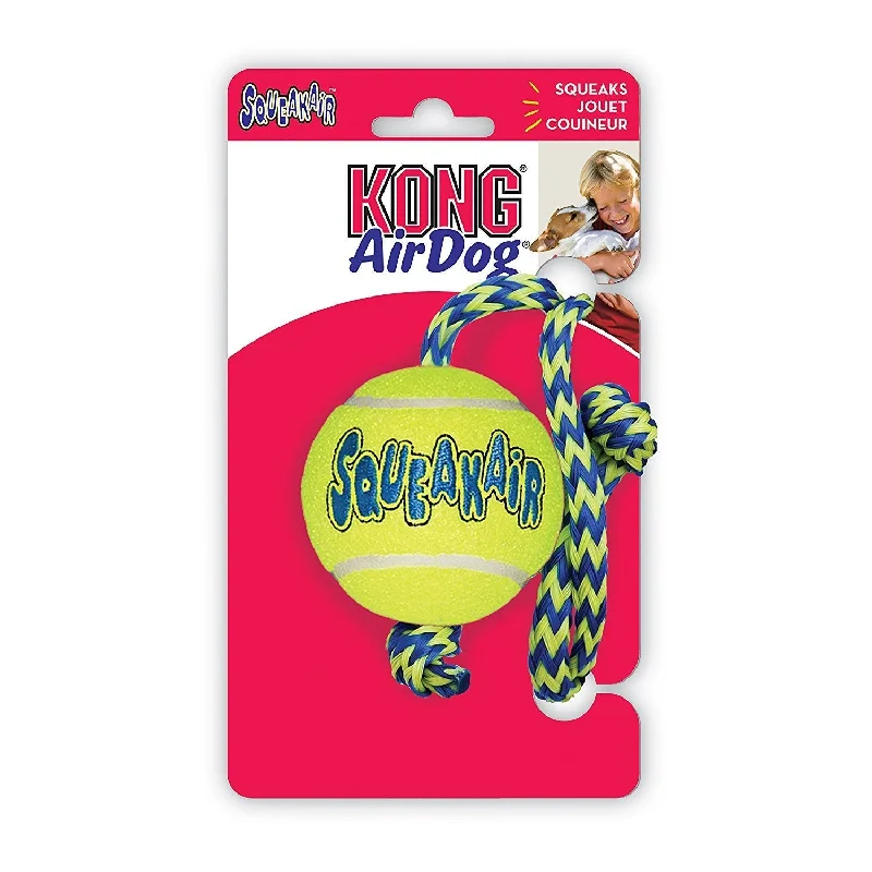 KONG SqueakAir Ball with Rope Dog Toy Medium