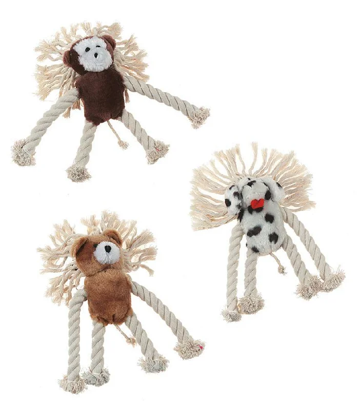 Karlie Plush Animal With Cotton Rope - Assorted