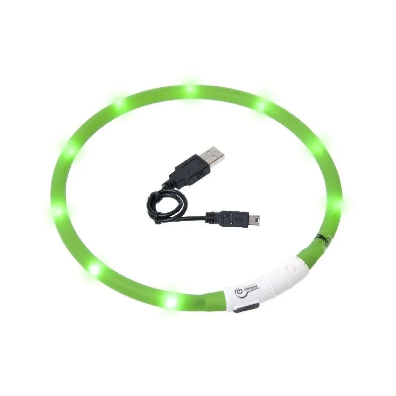 Karlie Flamingo Visio Light LED Hose Collar for Cats, (Green)