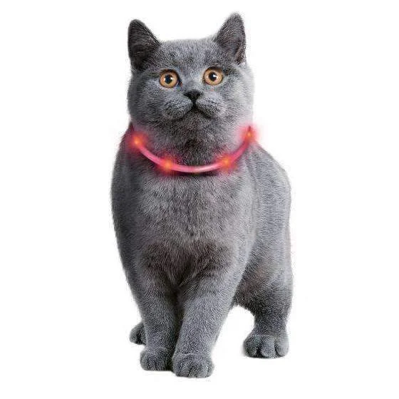 Karlie Flamingo Visio Light LED Hose Collar for Cats, (Red)