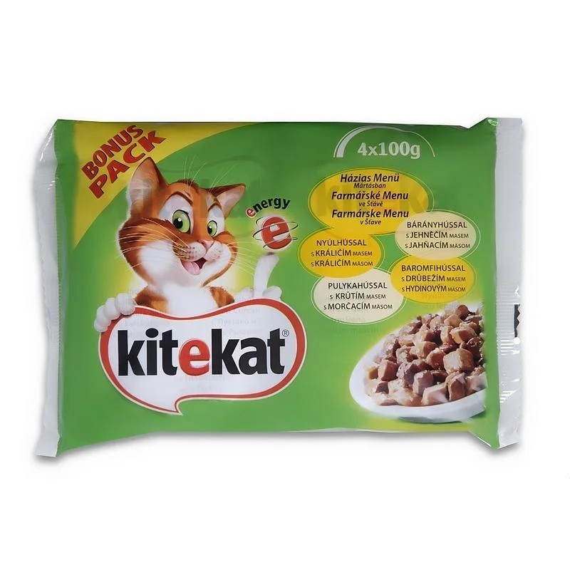 Kitekat Bonus Pack Farm Menu - 4 x 100g