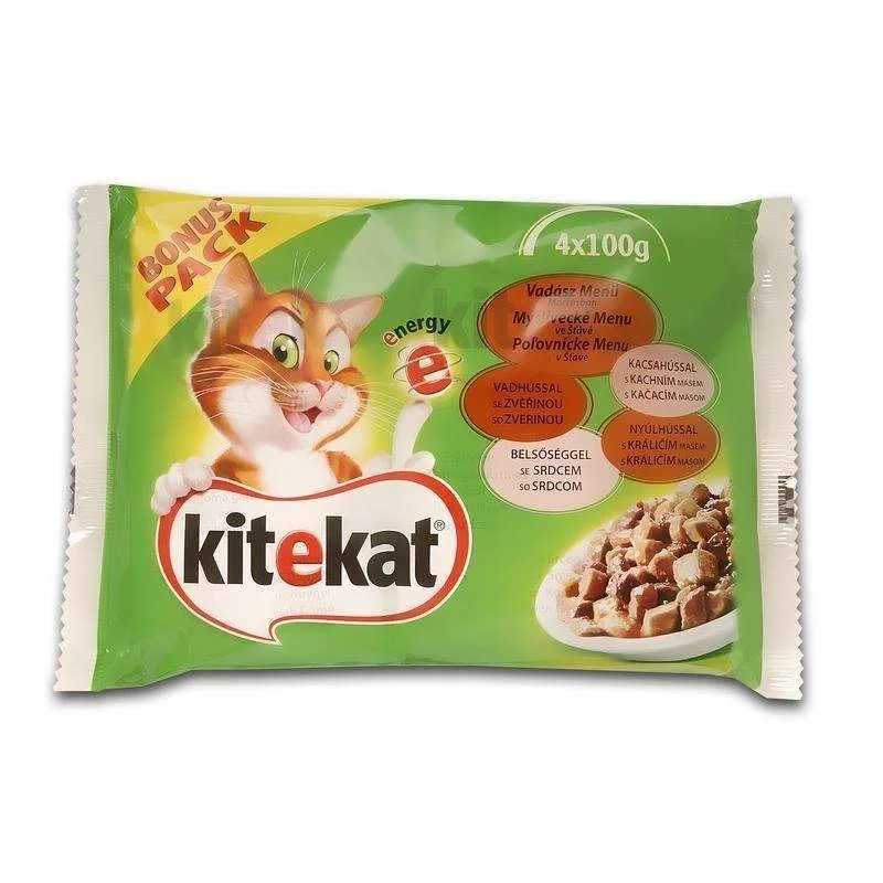 Kitekat Pouch Meat Variety In Sauce - 4x100g