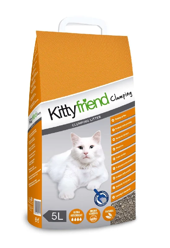 KITTYFRIEND Clumping, grudajući mineralni pijesak za mačke, bezmirisni, 5l