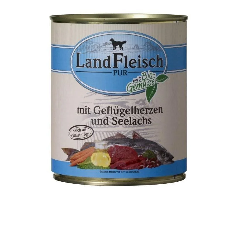 Landfleisch Pure Poultry Hearts & Pollock With Vegetables - 800g