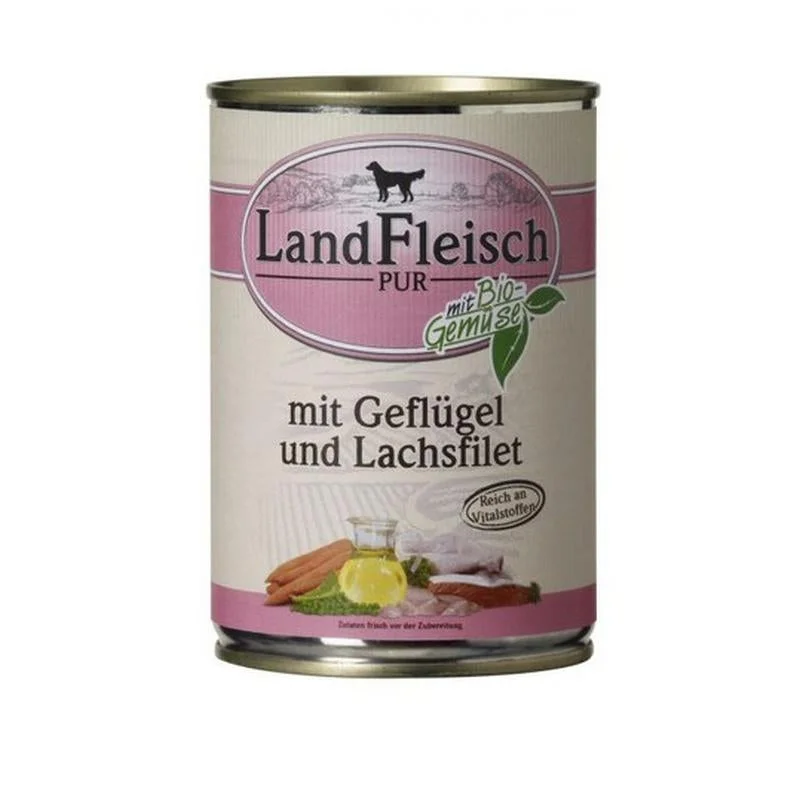 Landfleisch Pure Poultry & Salmon Fillet With Vegetables - 400g