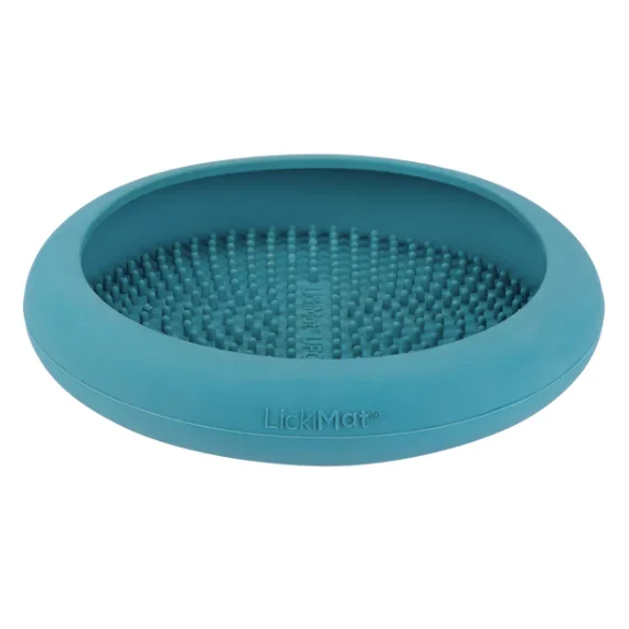 LickiMat UFO Slow Feeder Dog Bowl Turquoise