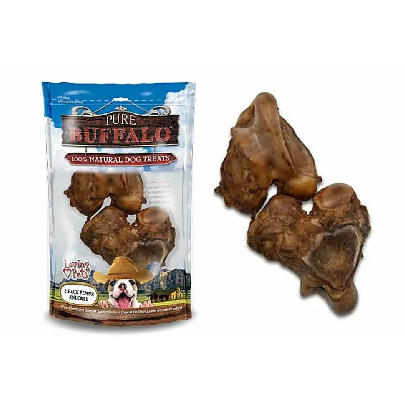 Loving Pets Pure Buffalo 2 Pack Meaty Femur Knuckle Dog Treats