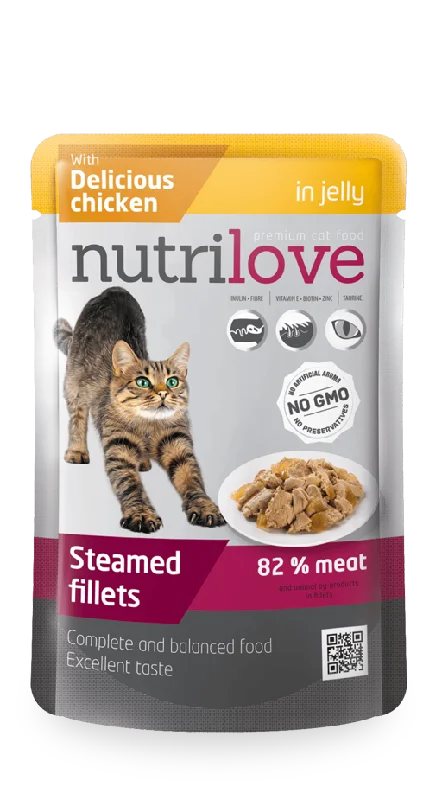 Nutrilove Adult Cat Chicken in jelly - Pouch 85gr