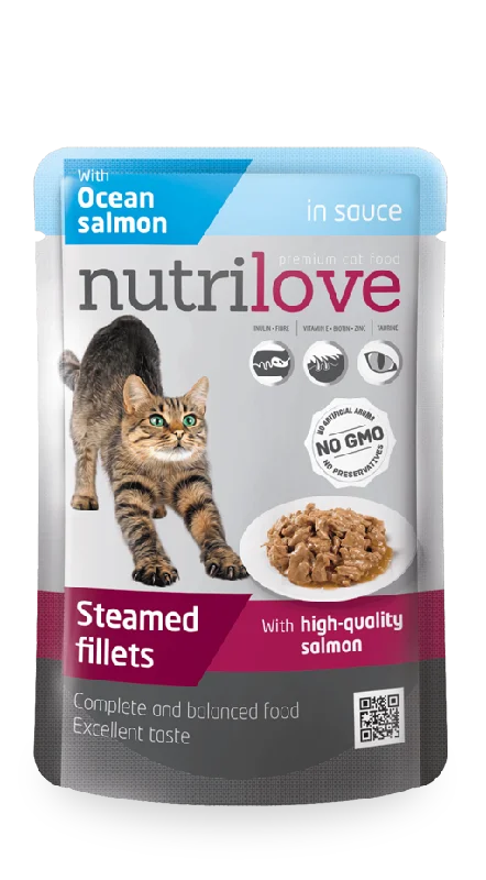 Nutrilove Adult Cat Salmon in sauce - Pouch 85gr