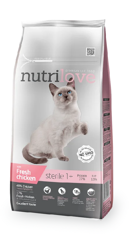 Nutrilove Adult Cat Sterilised Chicken - Dry 7+1,4kg