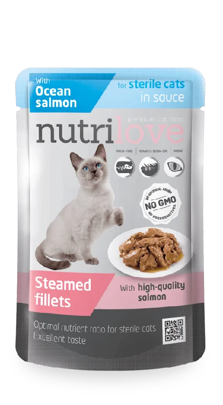 Nutrilove Adult Cat Sterilised Salmon - Pouch 85gr