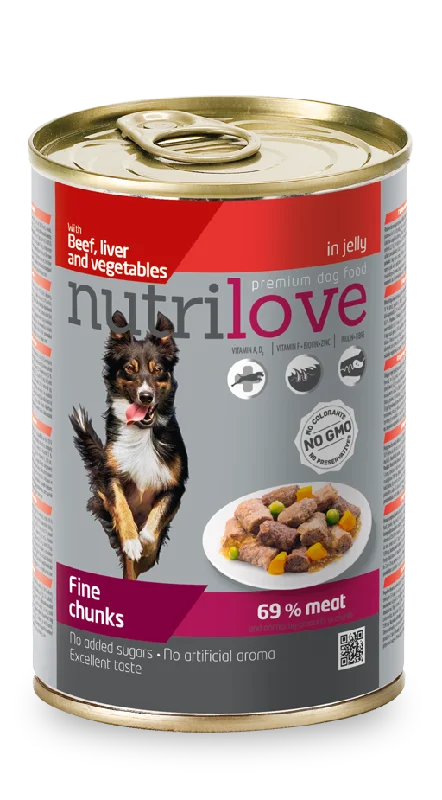 Nutrilove Adult Dog Beef, Liver and Vegetable - Can 415gr