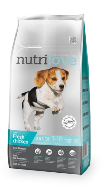 Nutrilove Junior/Puppy Small and Medium Breed Chicken - Dry 8kg