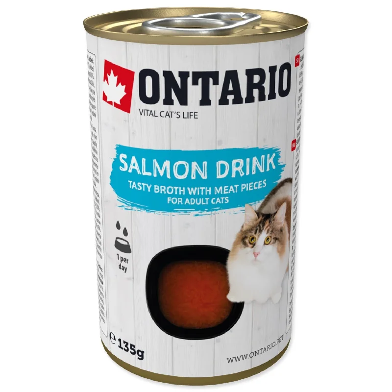 ONTARIO Cat Salmon Drink, napitak s komadićima lososa, 135g