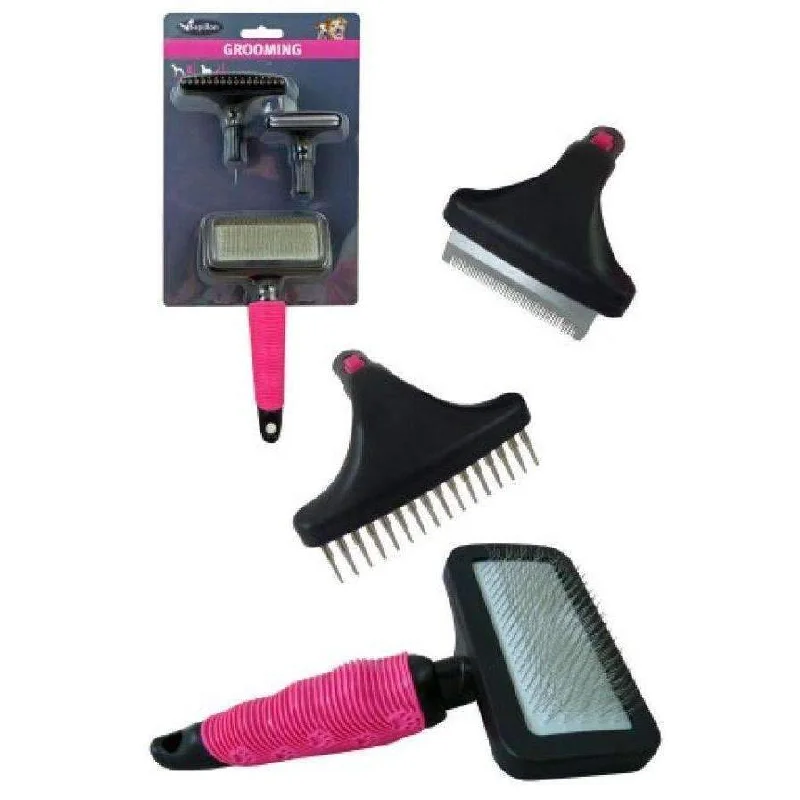 Papillon Brush 3in1 Interchangeable Grooming Set For Dogs