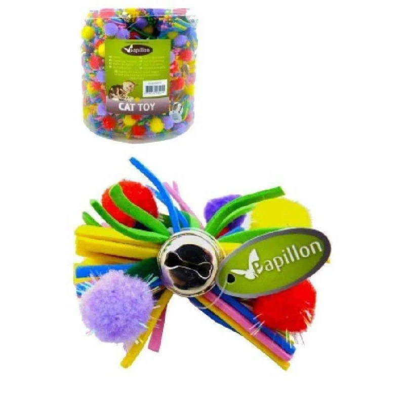 Papillon Cat Toy  Colourfull Bow With Bell 7cm