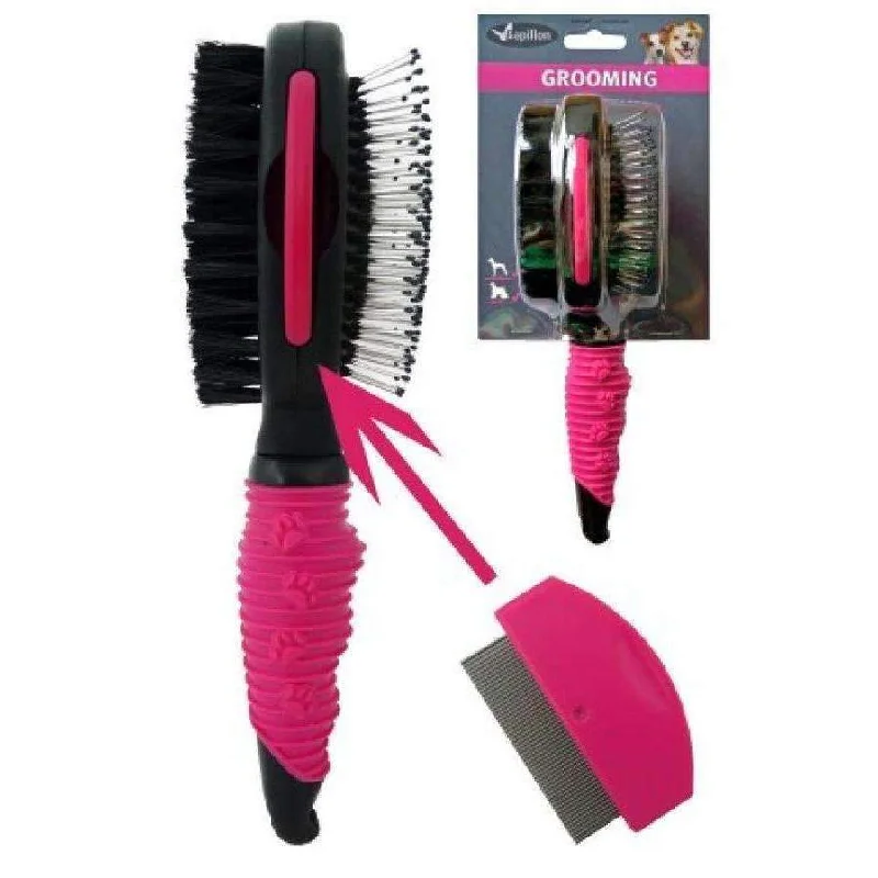 Papillon Double Brush Large 2in1 With Comb For Dogs