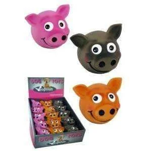 Papillon Latex Smiling Face Pig For Dogs 8cm