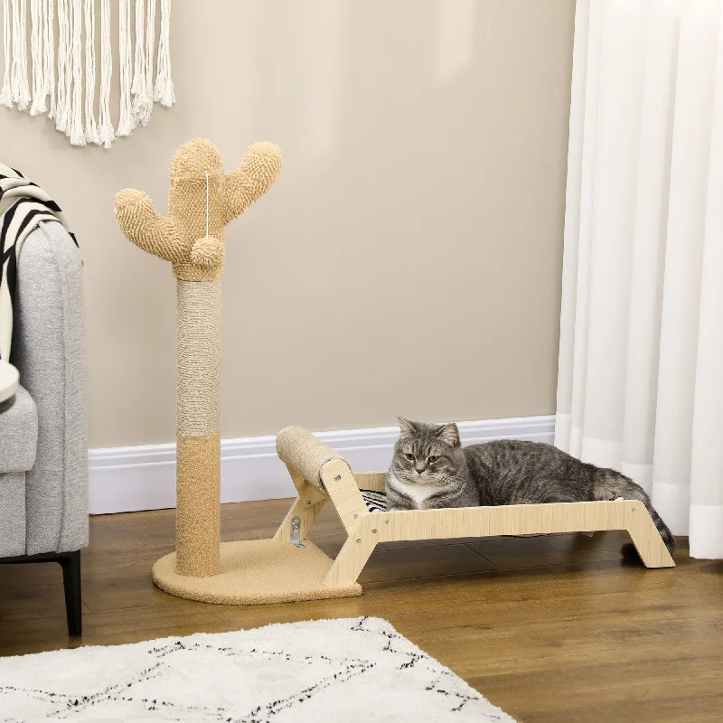 PawHut 2 in 1 Cat Scratching Post with Bed