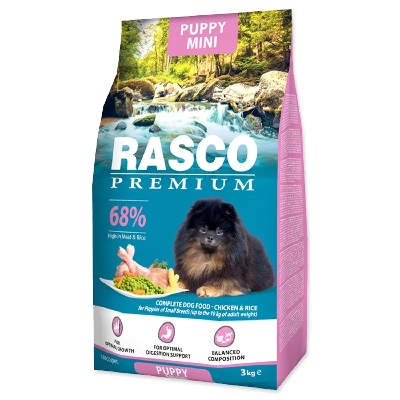 RASCO Premium PUPPY MINI, piletina s rižom, 3kg