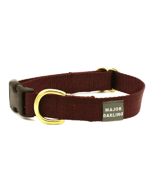 Side-Release Buckle Dog Collar in Merlot (Made in the USA) (FINAL SALE)