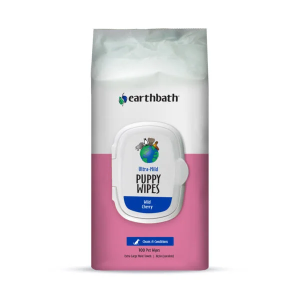 EarthBath Ultra-Mild Puppy Wipes Wild Cherry