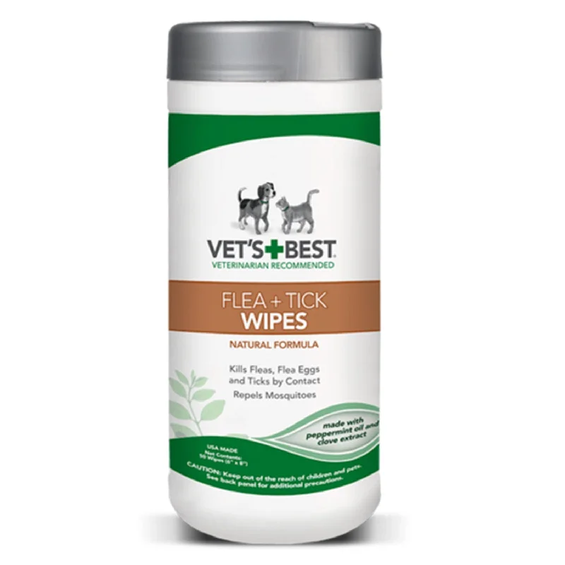 Vets Best Flea + Tick Dog & Cat Wipes